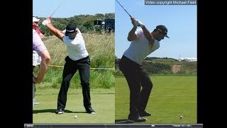 Jon Rahm golf swing  Long Iron faceon amp downtheline July 2017 [upl. by Mirabella]