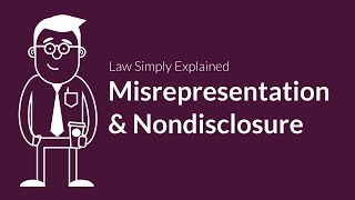 Misrepresentation and Nondisclosure  Contracts  Defenses amp Excuses [upl. by Singer]