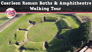 CAERLEON ROMAN BATHS amp AMPHITHEATRE WALES  Walking Tour  Pinned on Places [upl. by Fineberg343]