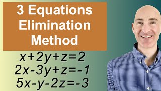 Solving Systems of 3 Equations Elimination [upl. by Lebatsirhc711]